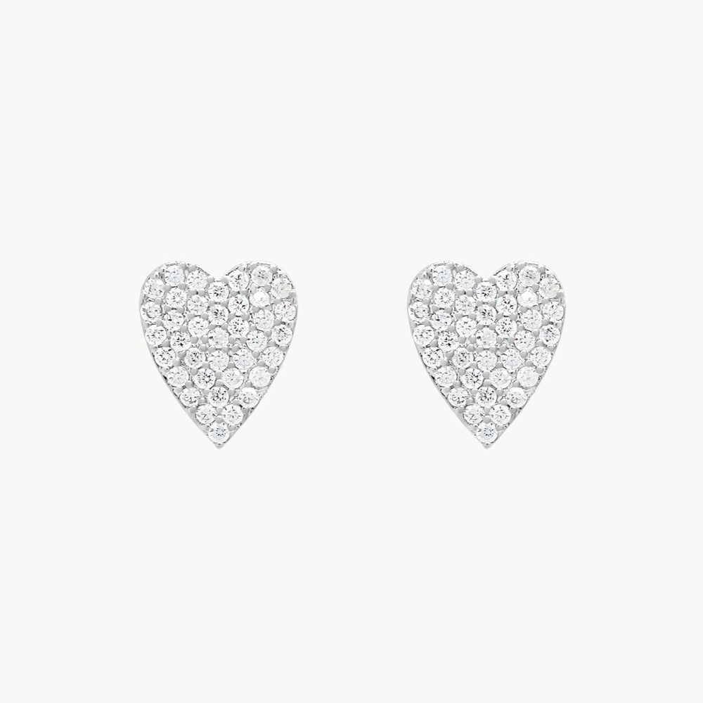 Secret Box New York Lovely Heart Silver dipped earrings (BB)